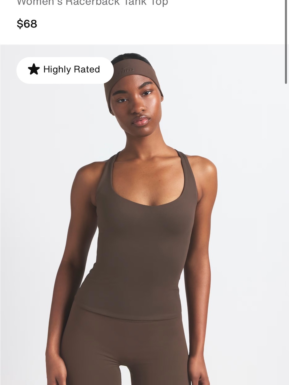 SKIMS Brown Racerback Tank Top